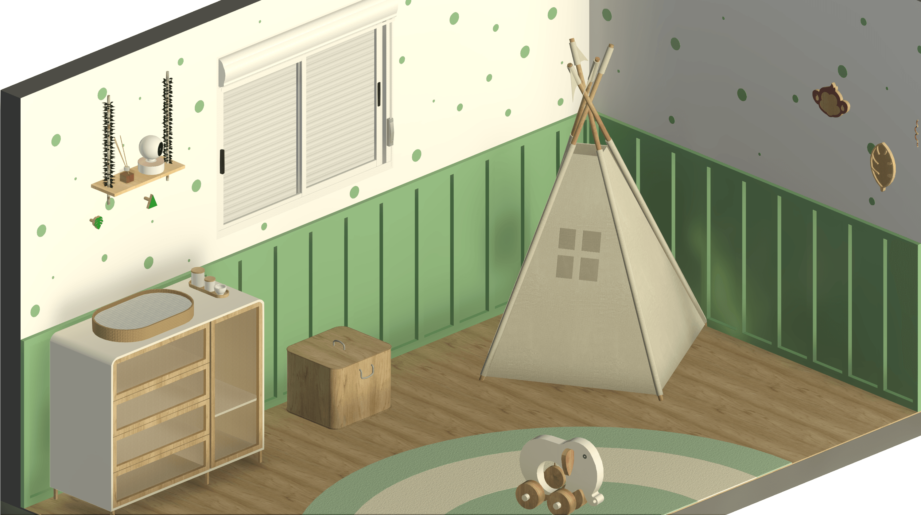 Quarto de bebê - Verde Serenidade